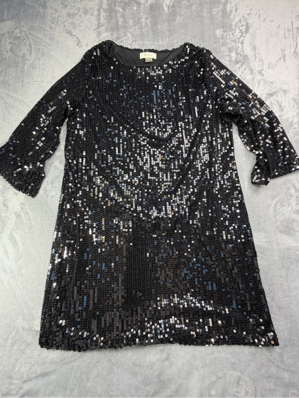 Esmara Black Sequin Midi Dress  Guest Wedding Party Fall stretch M 8/10